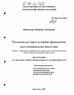 Сальмонеллез кур в условиях промышленного птицеводства Дагестана - диссертация, тема по ветеринарии