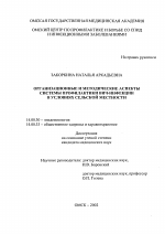 Организационные и методические аспекты системы профилактики ВИЧ-инфекции в условиях сельской местности - диссертация, тема по медицине