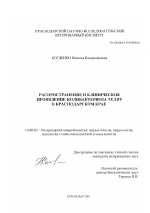 Распространение и клиническое проявление колибактериоза телят в Краснодарском крае - диссертация, тема по ветеринарии