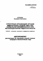 Структурная организация органов иммуногенеза плодов овец при нормальной беременности и при фетоплацентарной недостаточности - тема автореферата по ветеринарии