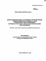 Иммуноморфогенез, особенности проявления эпизоотического процесса при герпесвирусных инфекциях крупного рогатого скота и использование цитомединов - тема автореферата по ветеринарии