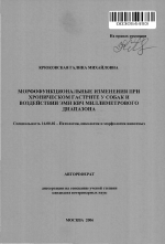 Морфофункциональные изменения при хроническом гастрите у собак и воздействии ЭМИ КВЧ миллиметрового диапазона - тема автореферата по ветеринарии