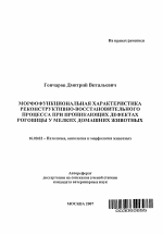 Морфофункциональная характеристика реконструктивно-восстановительного процесса при проникающих дефектах роговицы у мелких домашних животных - тема автореферата по ветеринарии