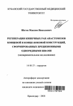 РЕГЕНЕРАЦИЯ КИШЕЧНЫХ РАН АНАСТОМОЗОВ КОНЦЕВОЙ И КОНЦЕ-БОКОВОЙ КОНСТРУКЦИЙ, СФОРМИРОВАННЫХ ПРЕЦИЗИОННЫМИ ОДНОРЯДНЫМИ ШВАМИ (экспериментальное исследование) - тема автореферата по медицине