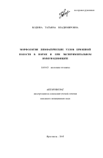 Морфология лимфатических узлов брюшной полости в норме и при экспериментальном иммунодефиците - тема автореферата по медицине