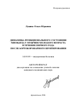 Динамика функционального состояния миокарда у мужчин молодого возраста в течение первого года после аортокоронарного шунтирования - тема автореферата по медицине