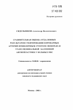 Сравнительная оценка отдаленных результатов стентирования коронарных артерий проволочным стентом Crossflex и транслюминальной баллонной ангиопластики у больных ИБС - тема автореферата по медицине