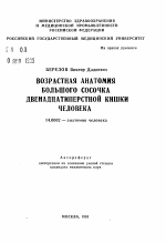 Возрастная анатомия большого сосочка двенадцатиперстной кишки человека - тема автореферата по медицине