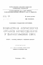 Возрастная морфология органов мочеотделения у каракульских овец - тема автореферата по ветеринарии