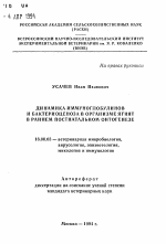 Динамика иммуноглобулинов и бактериоценоза в организме ягнят в раннем постнатальном онтогенезе - тема автореферата по ветеринарии