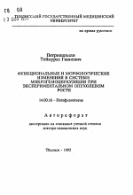 Функциональные и морфологические изменения в системе микрогемоциркуляции при экспериментальном опухолевом росте - тема автореферата по медицине