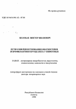 Пути совершенствования диагностики и профилактики бруцеллеза у животных - тема автореферата по ветеринарии