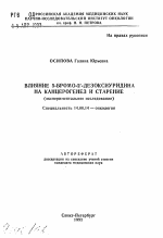 Влияние 5-бромо-2-дезоксиуридина на канцерогенез и старение (экспериментальное исследование) - тема автореферата по медицине