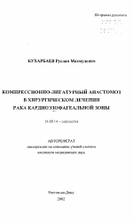 Компрессионно-лигатурный анастомоз в хирургическом лечении рака кардиоэзофагеальной зоны - тема автореферата по медицине