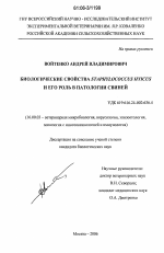 Биологические свойства Staphylococcus hyicus и его роль в патологии свиней - диссертация, тема по ветеринарии