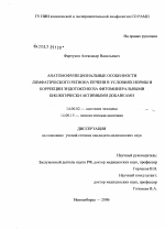 Анатомофункциональные особенности лимфатического региона печения в условиях нормы и коррекции эндотоксикоза фитоминеральными биологически активными добавками - диссертация, тема по медицине