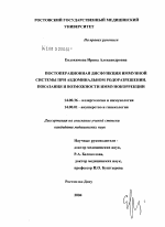 Постоперационная дисфункция иммунной системы при абдоминальном родоразрешении. Показания и возможности иммунокоррекции - диссертация, тема по медицине