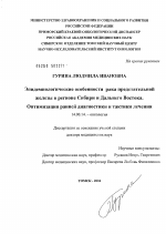 Эпидемиологические особенности рака предстательной железы в регионе Сибири и Дальнего Востока. Оптимизация ранней диагностики и тактики лечения - диссертация, тема по медицине