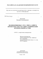 Полиморфизмы С-33Т, С-590Т, G-1098Т в промоторе гена ИЛ-4 при атопической бронхиальной астме - диссертация, тема по медицине