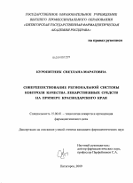 Совершенствование региональной системы контроля качества лекарственных средств на примере Краснодарского края - диссертация, тема по фармакологии