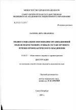 Медико-социальное обоснование организационной модели подростковой службы в составе крупного лечебно-профилактического объединения - диссертация, тема по медицине