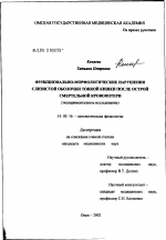 Функционально-морфологические нарушения слизистой оболочки тонкой кишки после острой смертельной кровопотери - диссертация, тема по медицине