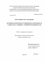 Значение факторов риска развития несостоятельности тазового дна у женщин с семейной отягощенностью - диссертация, тема по медицине