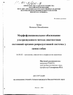 Морфофункциональное обоснование ультразвукового метода диагностики состояний органов репродуктивной системы у самок собак - диссертация, тема по ветеринарии